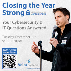 Graphic for an upcoming virtual webinar for a cybersecurity company